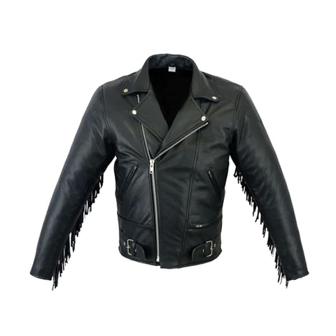 Women's Fringe Tassel Adjustable Belt Moto Jacket