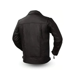 Men's Asymmetrical Zipper Cuffs Original Motorcycle Jacket