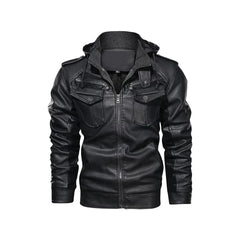 Black Leather Cafe Racer Jacket