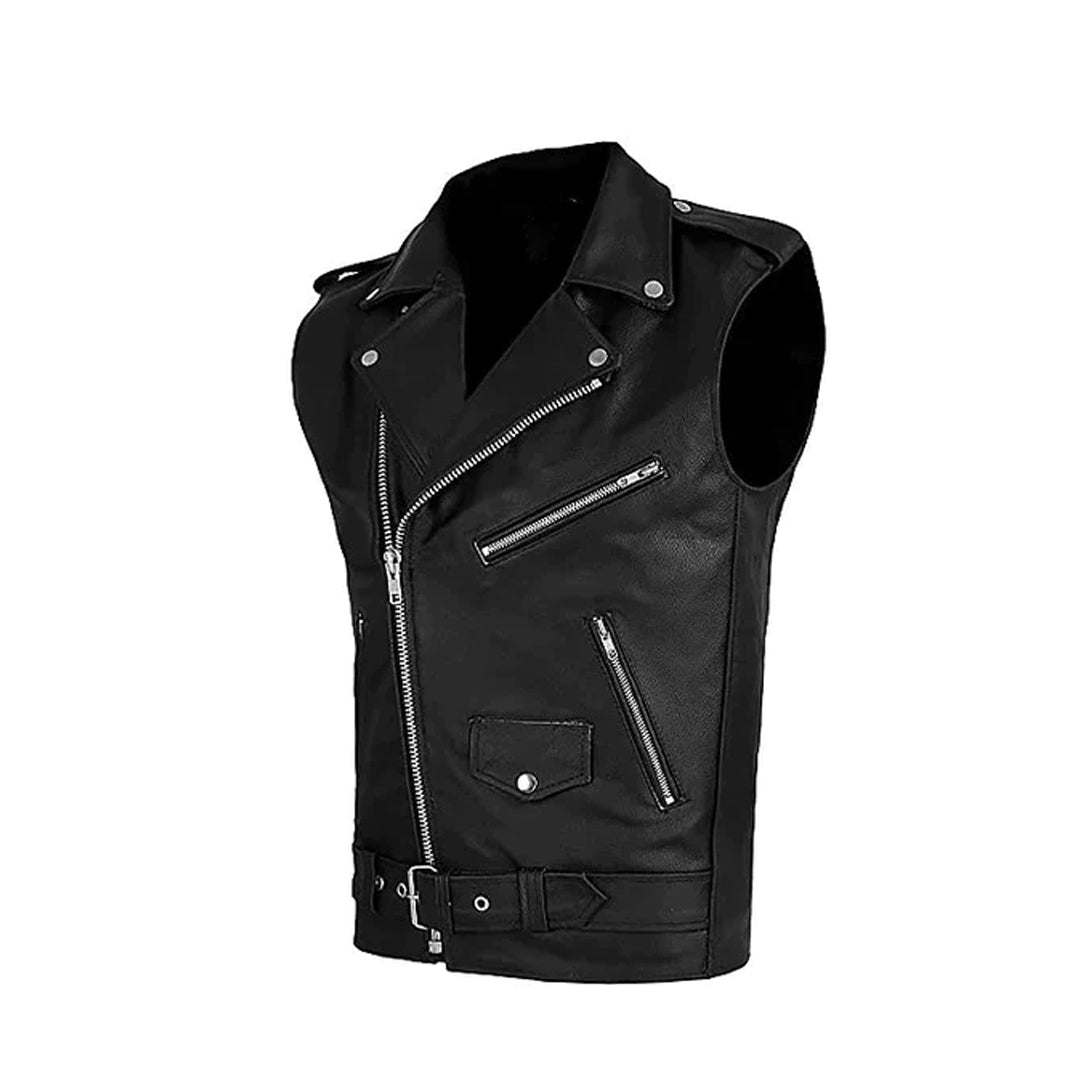 Men's Vintage Designed Moto Leather Vest