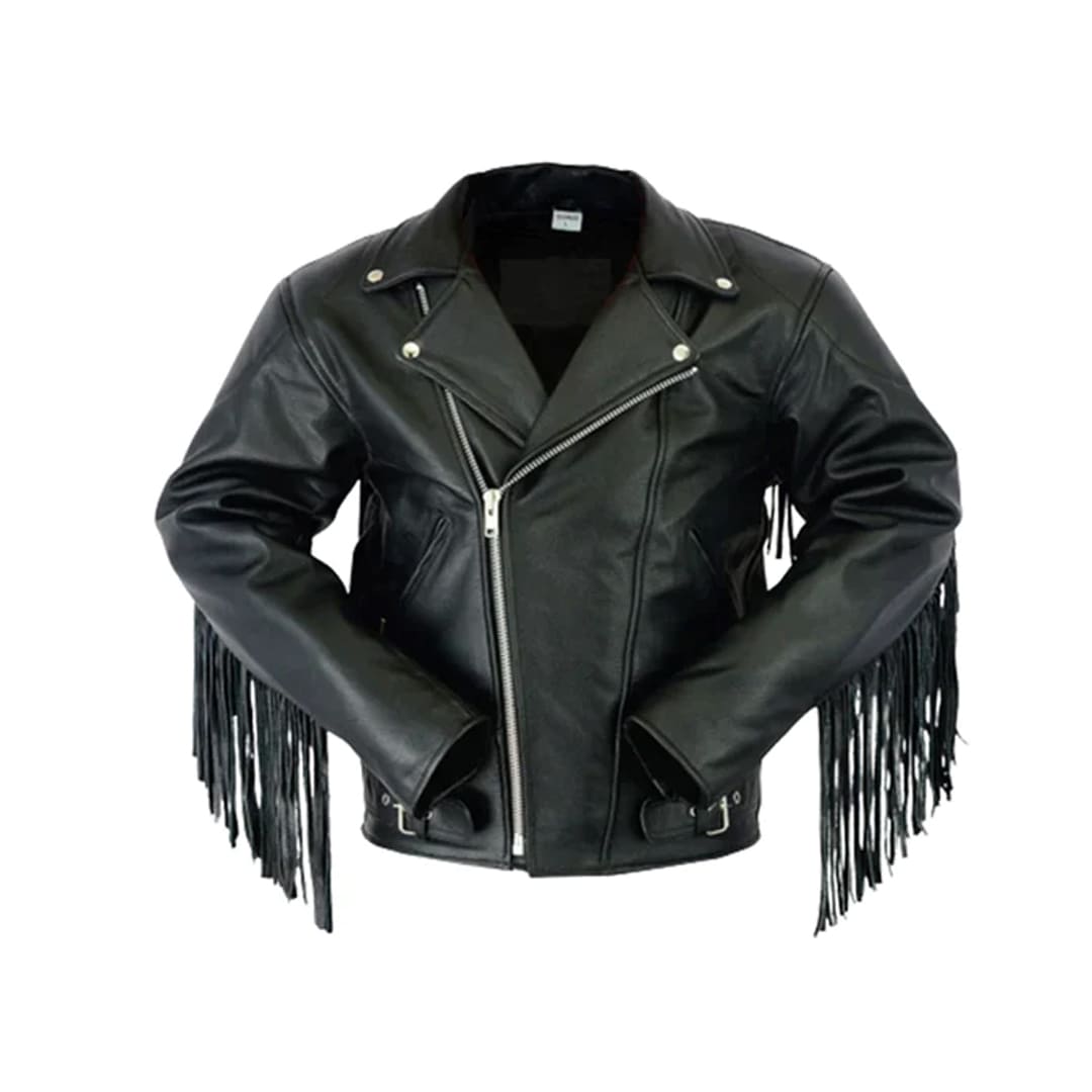 Women's Fringe Tassel Adjustable Belt Moto Jacket