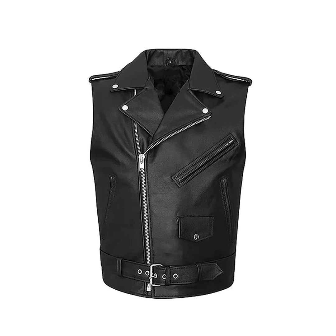 Men's Vintage Designed Moto Leather Vest