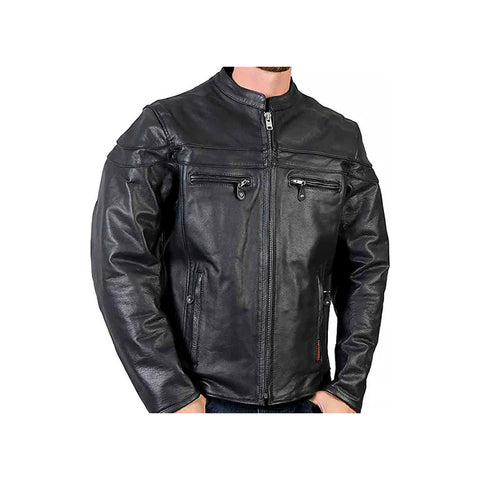 Men's Zipper Cuffs Quilted Lining  Moto Jacket