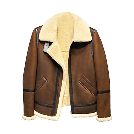 Men's Newly Designed Snuggly Genuine Leather Shearling Jacket