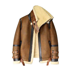 Men's Classic Aviator Genuine Leather Shearling Jacket