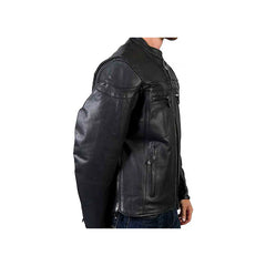 Men's Zipper Cuffs Quilted Lining  Moto Jacket