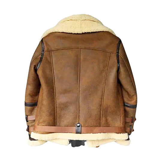 Men's Classic Aviator Genuine Leather Shearling Jacket