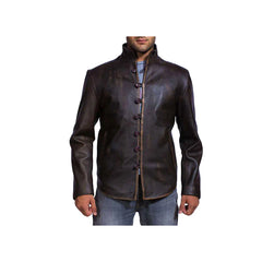 Men's Front Buttoned Original Leather Jacket