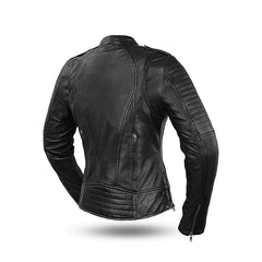 Women's Quilted Snap Collar Classic Biker Jacket