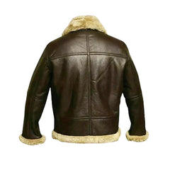 Brown Men's FUR Bomber Jacket