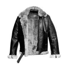 Black Men's FUR Bomber Jacket