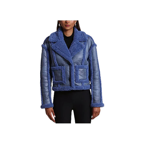 Women's Blue Original Fur Cropped Jacket