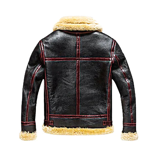 Men's Fur Adjustable Waist Real Leather Jacket