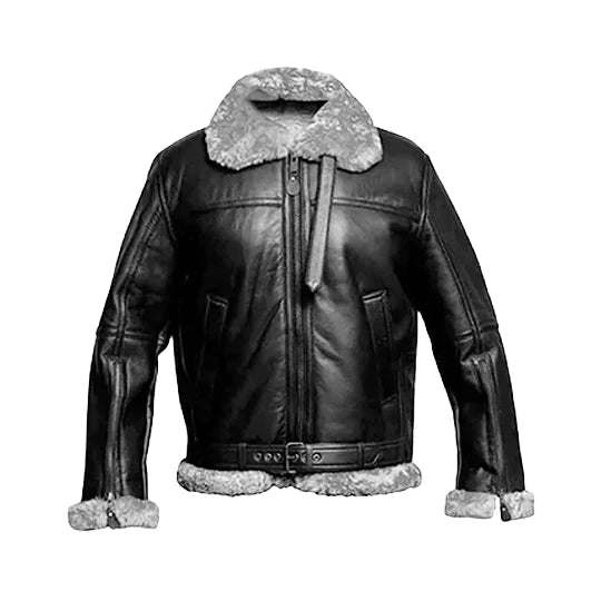 Black Men's FUR Bomber Jacket