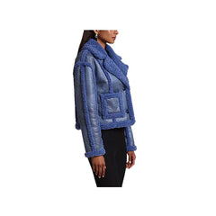 Women's Blue Original Fur Cropped Jacket