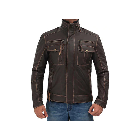 Men's Vintage Moto Genuine Leather Jacket