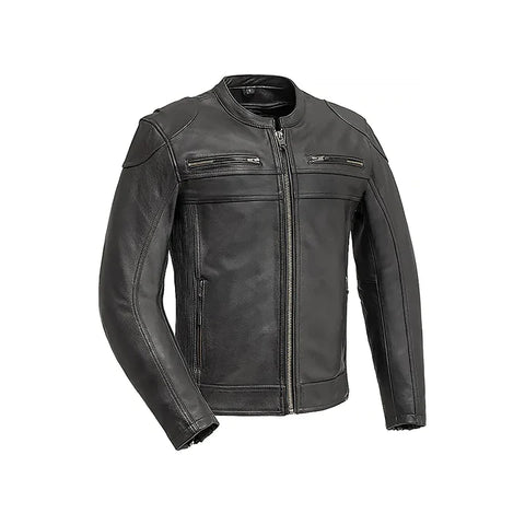 Men's Zipper Closure Motorcycle Jacket