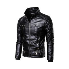 Black Men's Removable Fur Collar Jacket