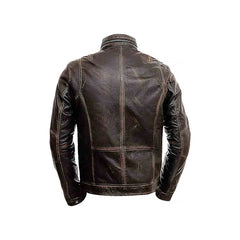 Men's Multi Pocket Leather Moto Jacket