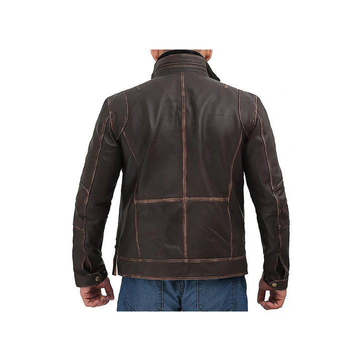 Men's Vintage Moto Genuine Leather Jacket