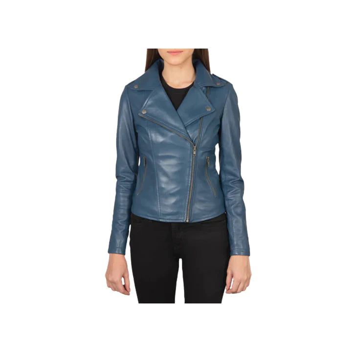 Women's Asymmetrical Original Leather Moto Jacket