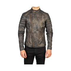 Men's Distressed Original Leather Biker Jacket