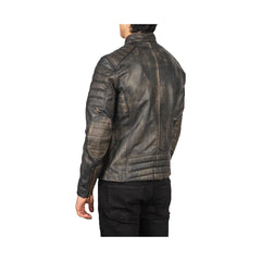 Men's Distressed Original Leather Biker Jacket