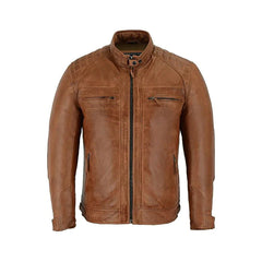 Men's Cafe Racer Waxed Lambskin