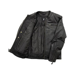 Men's Zipper Closure Motorcycle Jacket