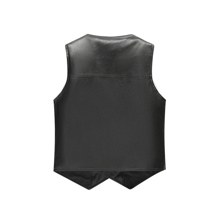 Men's V Neck Single Breasted Motorcycle Vest