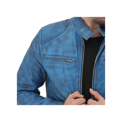 Men's Slim Fit Leather Biker Jacket