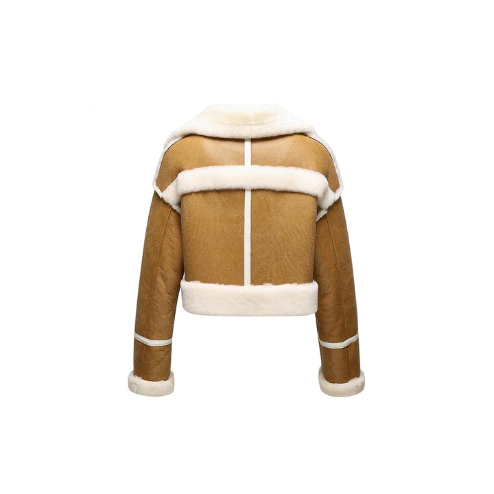 Women's Shearling Asymmetrical Cropped Jacket