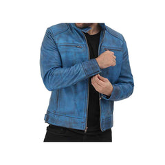 Men's Slim Fit Leather Biker Jacket