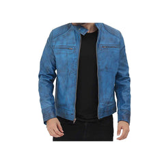 Men's Slim Fit Leather Biker Jacket