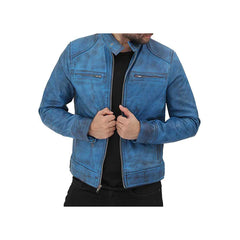 Men's Slim Fit Leather Biker Jacket