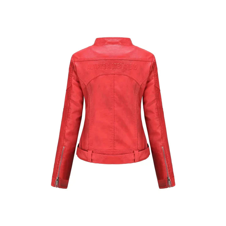 Women Margaret Red Slim Fit Leather Jacket