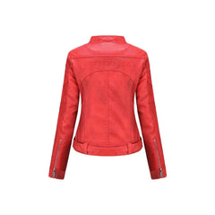 Women Margaret Red Slim Fit Leather Jacket