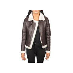 Women's Shearling Full Zip Original Leather Jacket