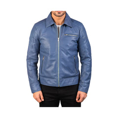 Men's Full Zip Biker Leather Jacket