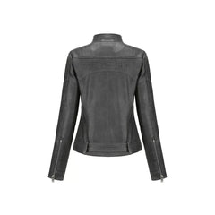 Women Margaret Black Slim Fit Leather Jacket