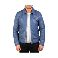 Men's Full Zip Biker Leather Jacket