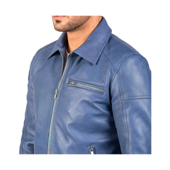 Men's Full Zip Biker Leather Jacket