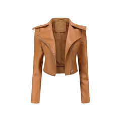 Women Coffee Kirsten Asymmetrical Style Original Leather Jacket