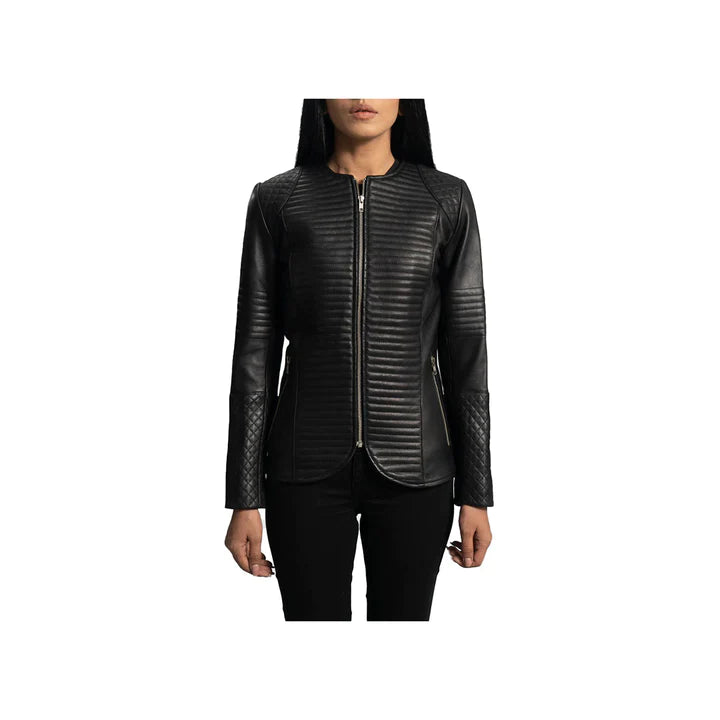 Women's Quilted Full Zip Original Leather Jacket
