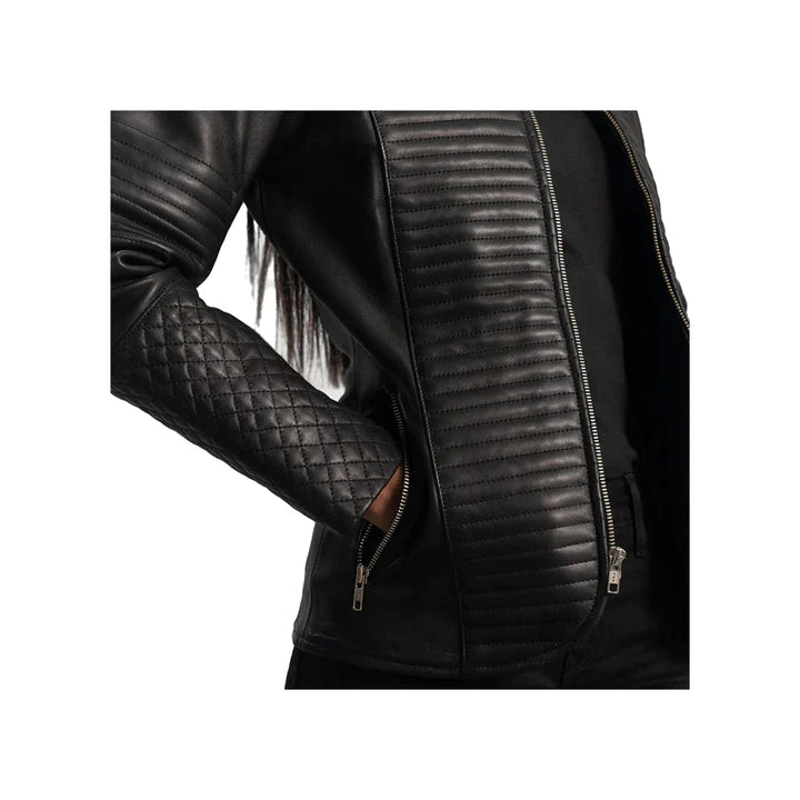 Women's Quilted Full Zip Original Leather Jacket
