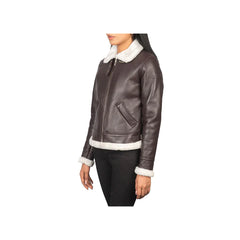 Women's Shearling Full Zip Original Leather Jacket