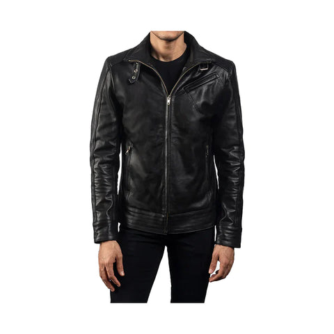 Men's Biker Full Zip Original Leather Jacket