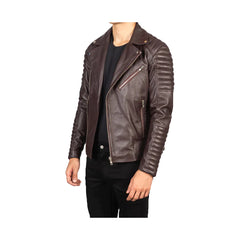 Men's Asymmetrical Quilted Moto Jacket