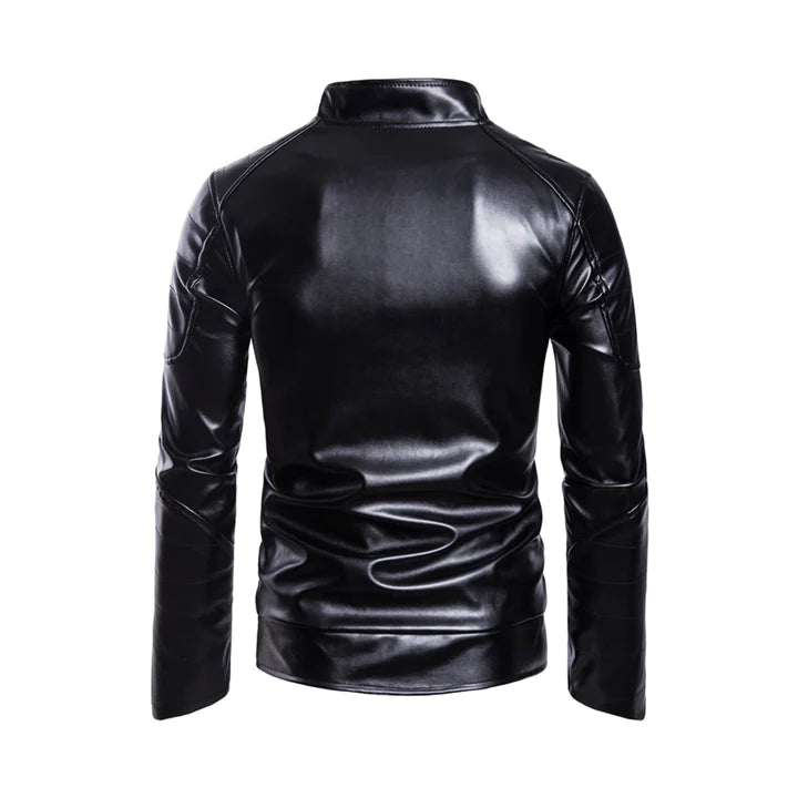 Black Men's Diamond Quilted Leather Jacket
