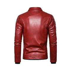 Red Men's Removable Fur Collar Jacket